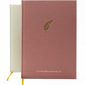 luxe notitieboek terra roze gelinieerd kaft