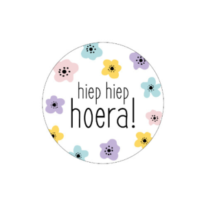 hiep hiep hoera sluitsticker