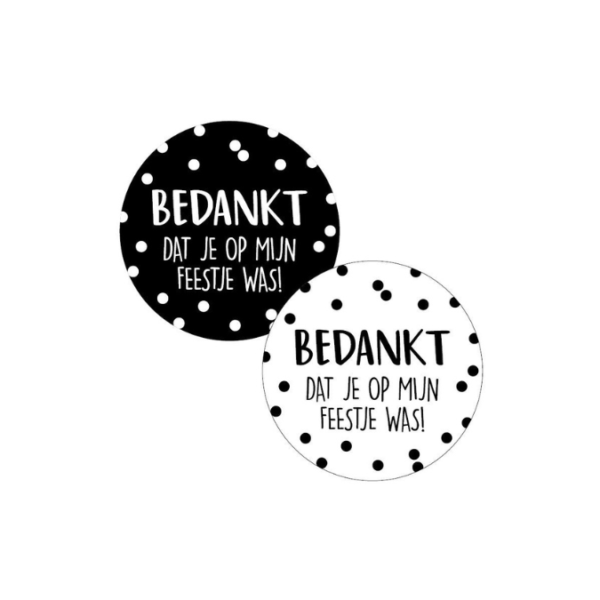 sticker bedankt dat je op mijn feestje was