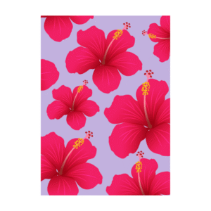 Ansichtkaart tropische bloemen met bloemenpatroon