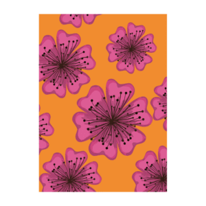 Ansichtkaart zomerbloemen met bloemenpatroon