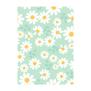 Ansichtkaart met madeliefjes patroon