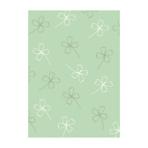 Groene ansichtkaart met klavertjes