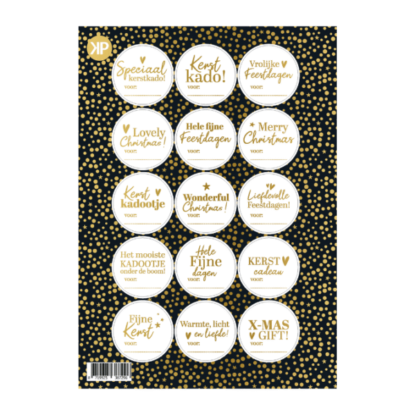 stickervel naamstickers voor kerst