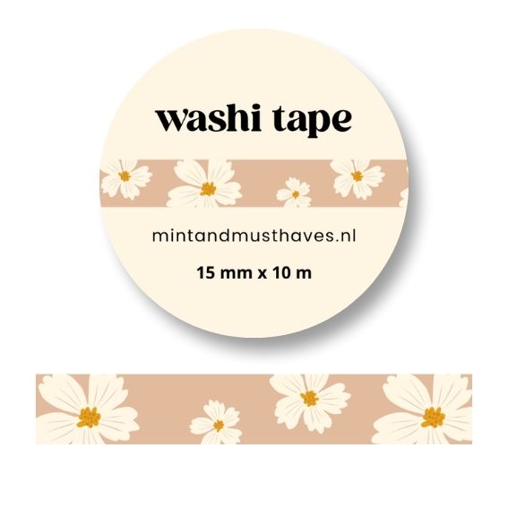 washi-tape-beige-bloemen